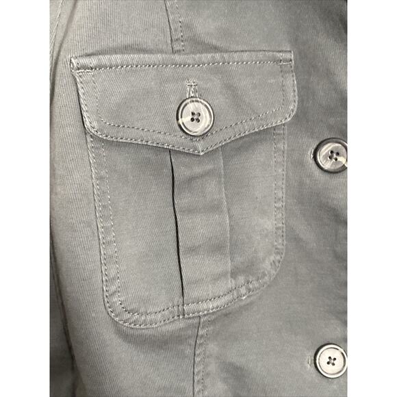 ANN TAYLOR LOFT Crop Blazer Women Size Med Gray Button Up Lightweight Jacket - Picture 5 of 14